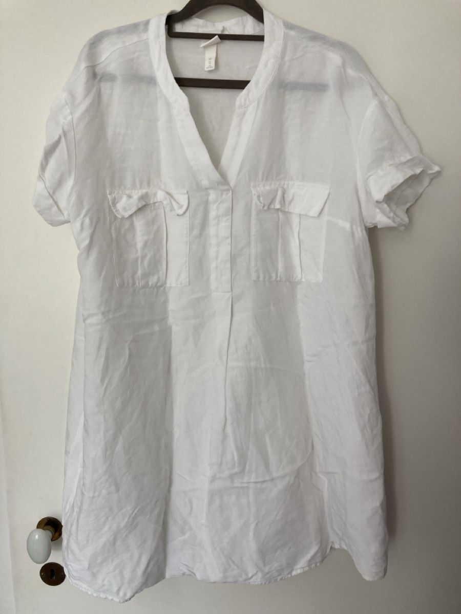 H&M Kleider: Sommerkleid mit Leinen, H&M, 38 – Gebraucht aus Azmoos von alix001