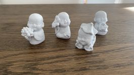 Deko Mönche Figuren Set, mini Budda Blumen 3D Druck wasser