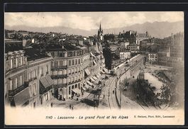 Lausanne, Le grand Pont et les Alpes mit