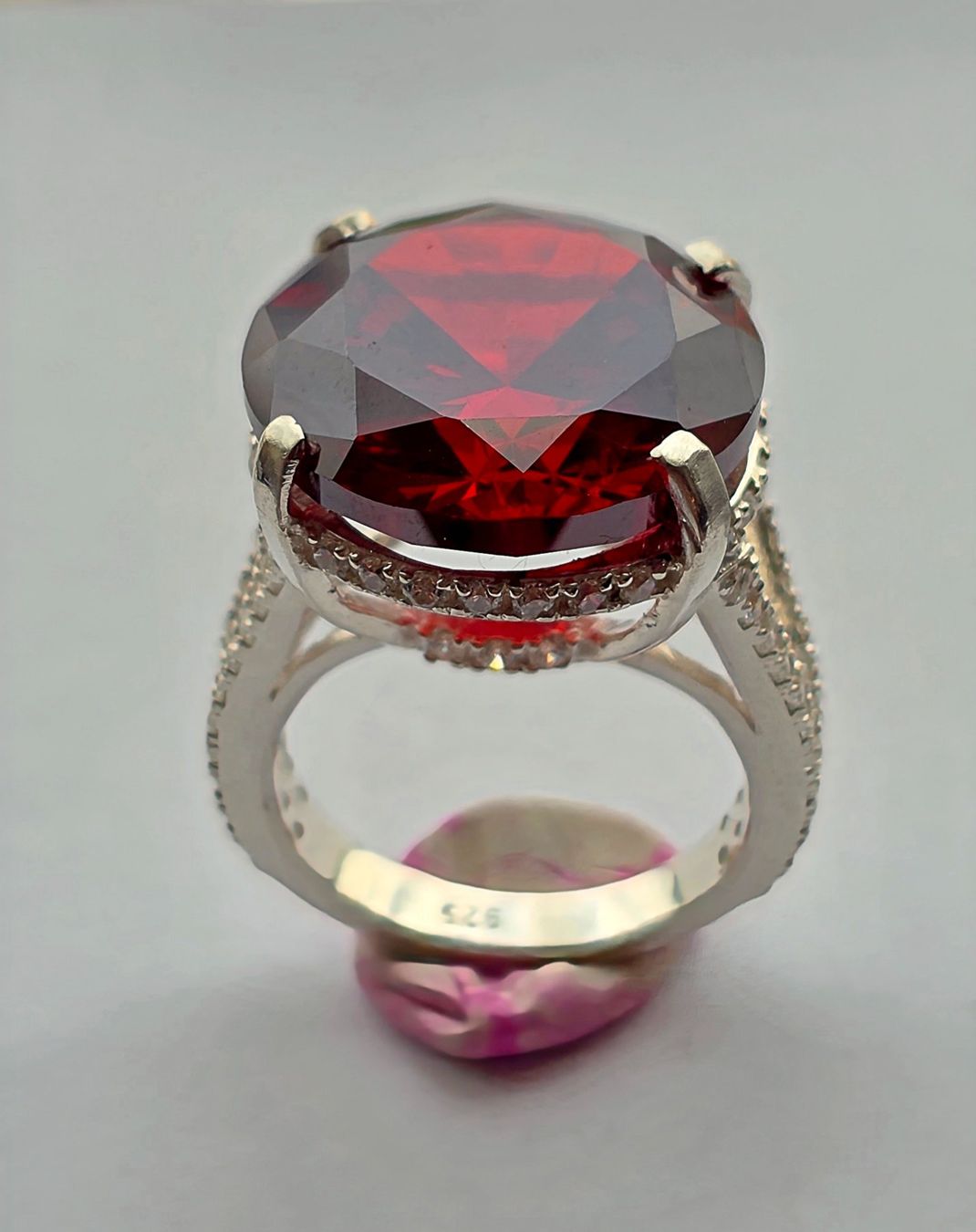 Anelli: Solitaire Ring mit rotem Topas – Nuovo (secondo la descrizione) da Zürich venduto da Benedikt21 4