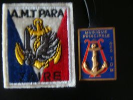2 insignes militaires, 1X Zaire et Marine TDM