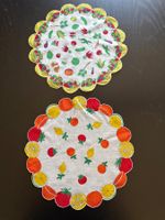 Tischsets 2 Stk gemustert mit Obst und Gemüse Rund