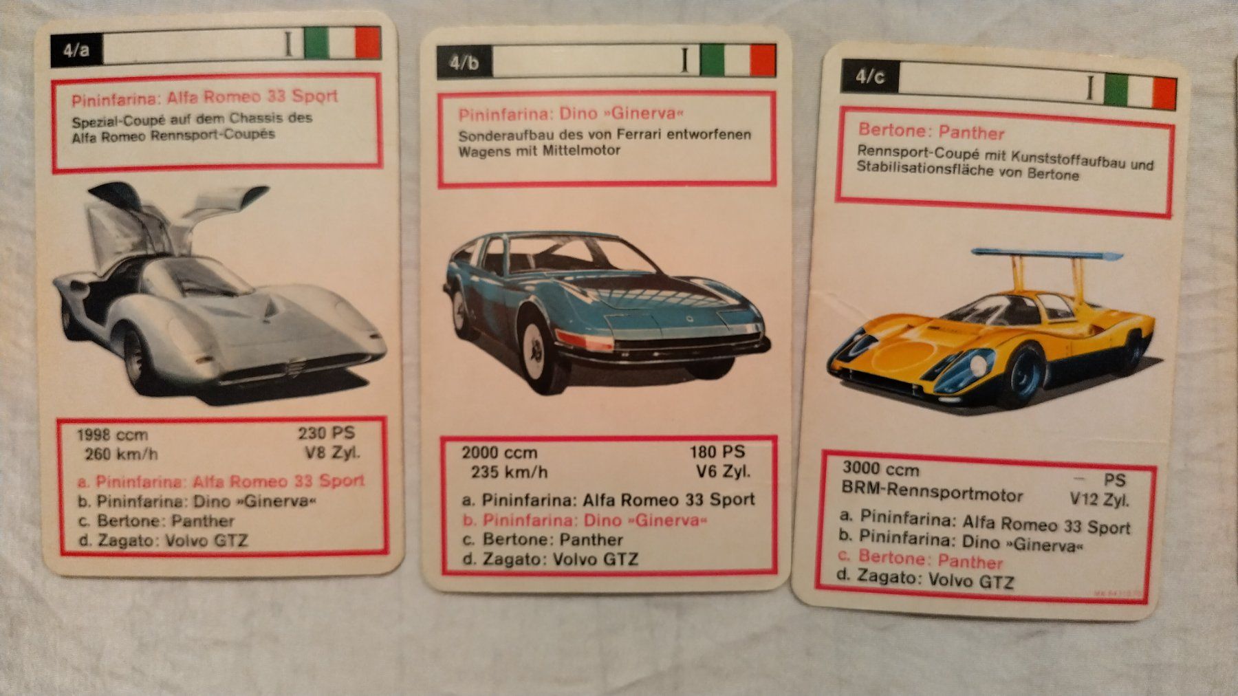 Giochi: Auto Quartett Prototypen / 60er Jahre mit 32 Karten – Usato da Bellach venduto da JingleJerry 5
