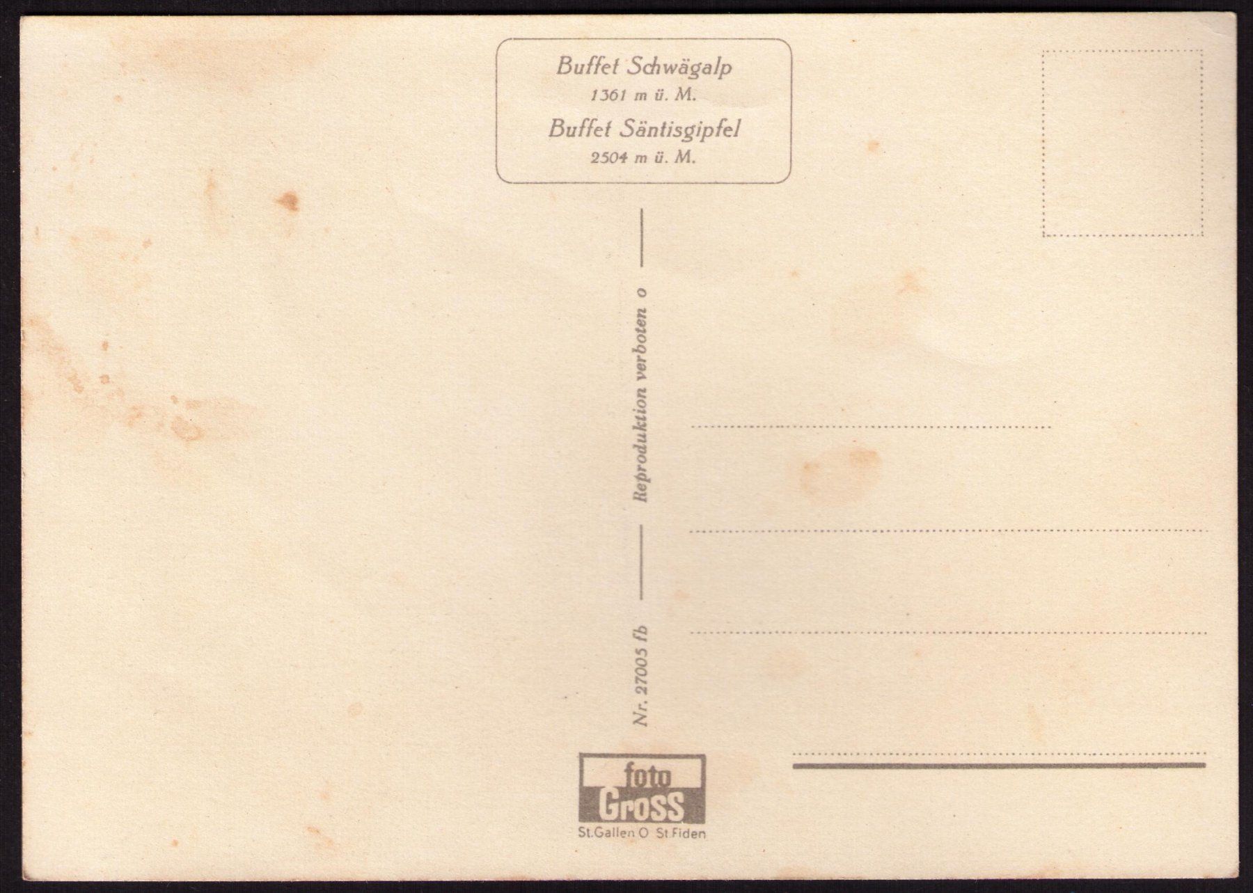 Cartoline postali: SCHWÄGALP mit Säntis_Nr. 27005 fb_OLDTIMER_PWs_Busse !! – Usato da Marthalen venduto da Ch_quality 2