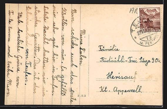 Cartoline postali: Teufen /App., Schwimmbad mit Gebäuden u – Usato da Berlin venduto da bartko-reher 1