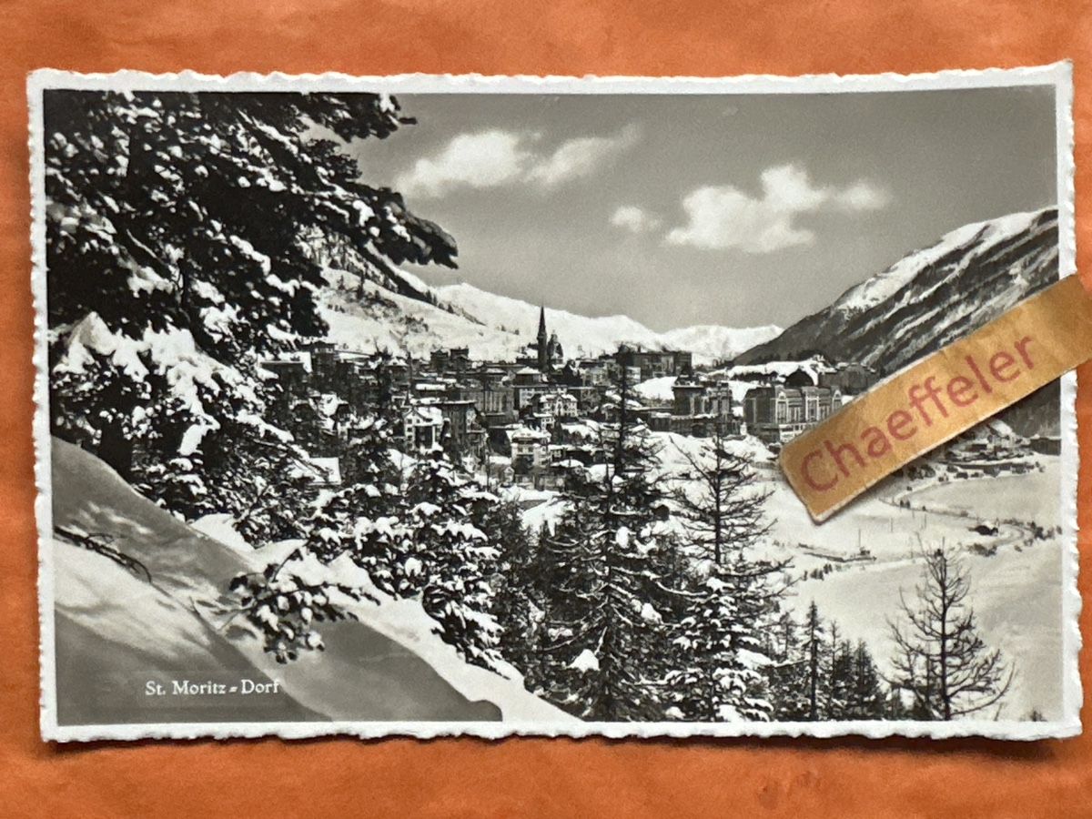 Ansichtskarten: Originale alte Ansichtskarte von St. Moritz-Dorf 1949 – Gebraucht aus Zürich von Chaeffeler
