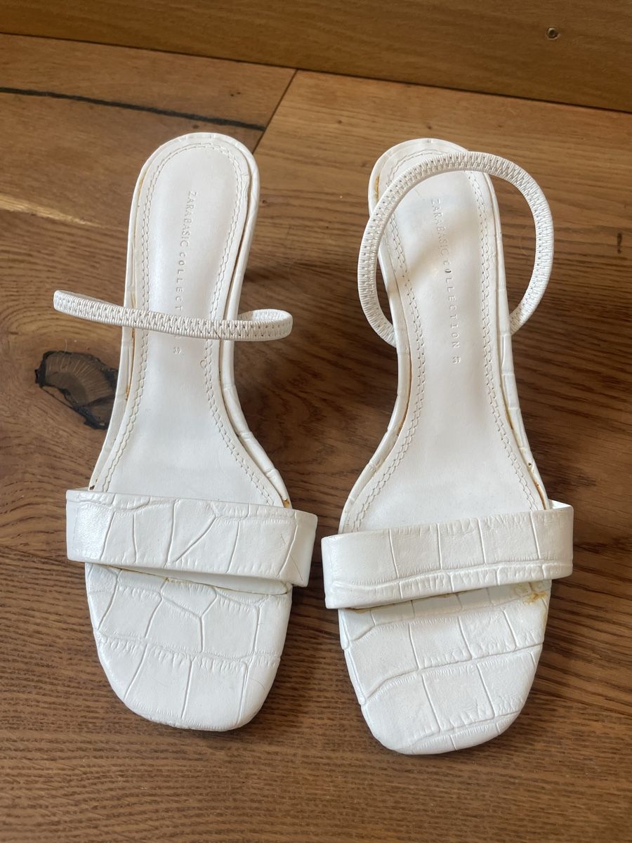 Zara Scarpe da donna: Zara heeled sandals, white, size 39. – Usato da Roche VD venduto da closetcleanse 1
