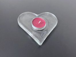 Teelicht Glas Herz (Cuore Luce) Glasi Hergiswil