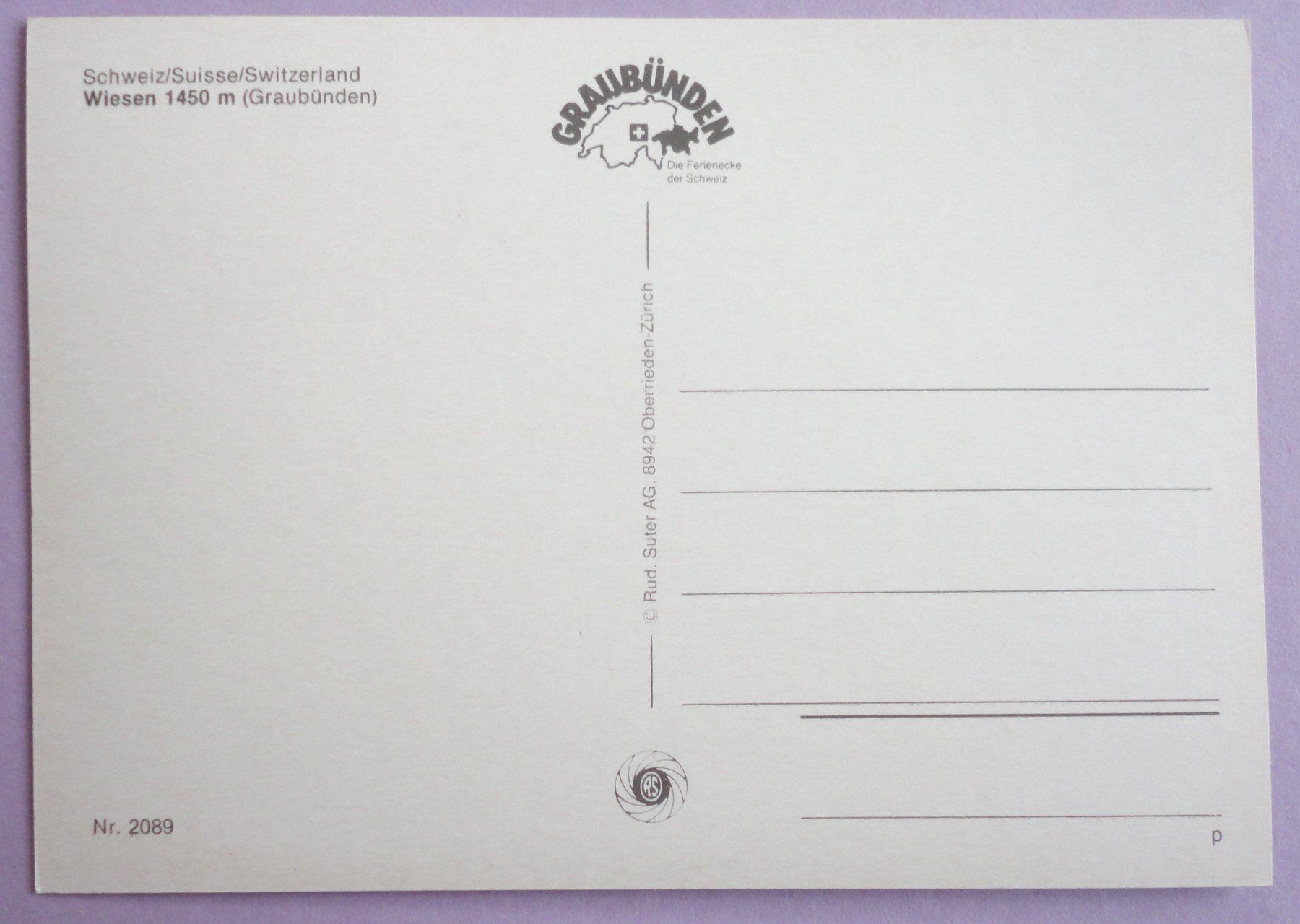 Cartoline postali: Wiesen 1450 m (GR) – Usato da Fétigny venduto da Billy2miny 1