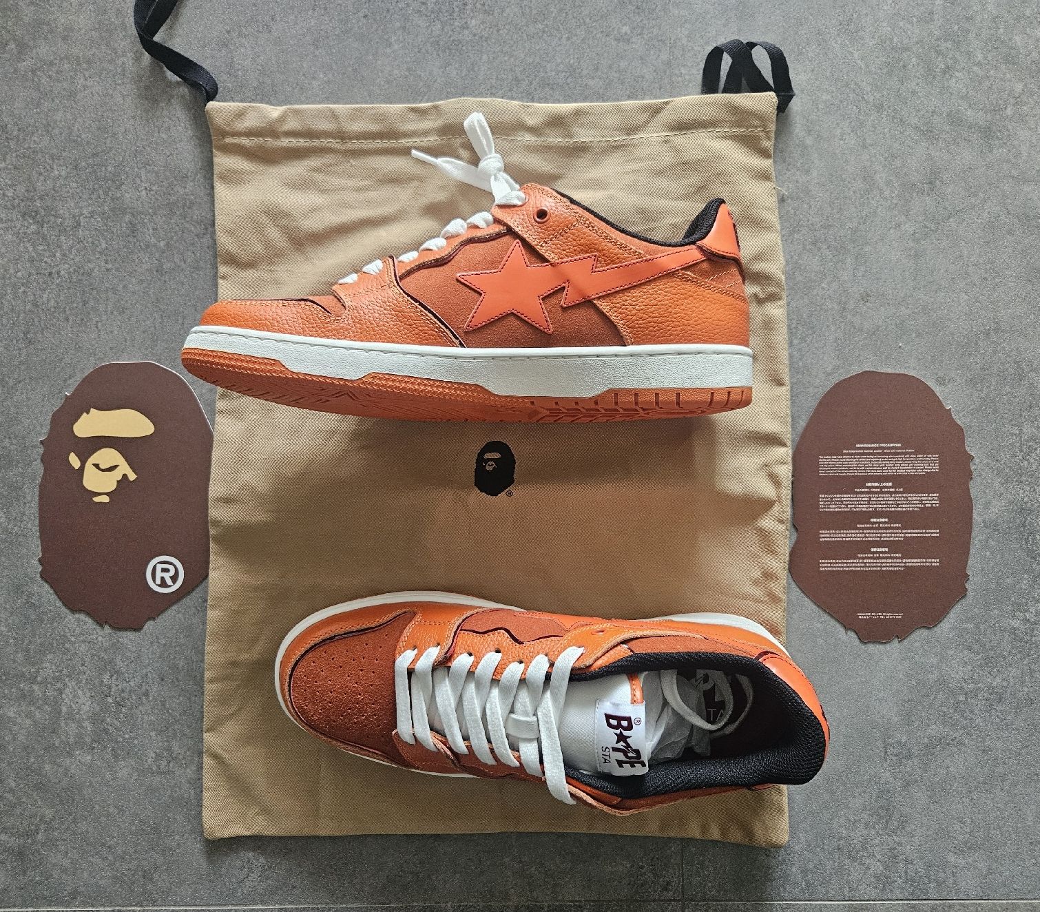Bape Scarpe da uomo: A Bathing Ape Bape SK8 Sta Orange Brown – Nuovo e nell'imballaggio originale da Sion venduto da machiavel74 1