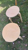 Zwei IKEA Hocker Holz Rund Birkenfurnier