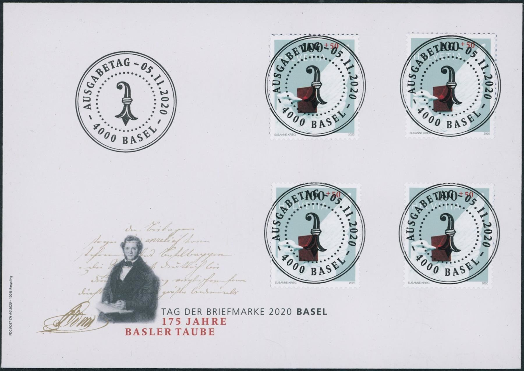 Tutti i francobolli: 2020 - Tag der Briefmarke - FDC ET Voll – Usato da Schindellegi venduto da leecollect