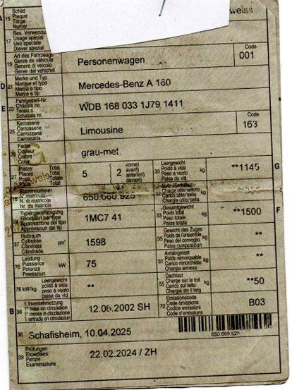 Mercedes-Benz Autos: Mercedes 160A – Gebraucht aus Affoltern am Albis von aff_m7dl 3