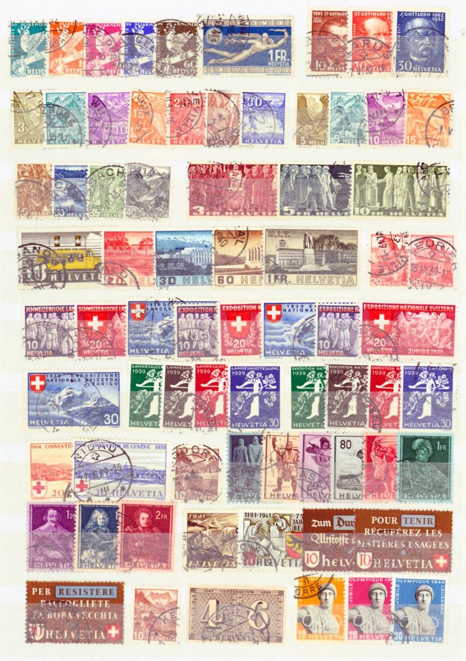 Tutti i francobolli: CH Sammlung gestempelt 2 Seiten (A149) – Usato da Seuzach venduto da Harri19