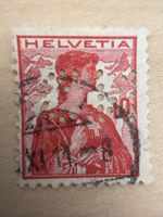 Briefmarke Helvetia Rot 10 Rappen gebraucht