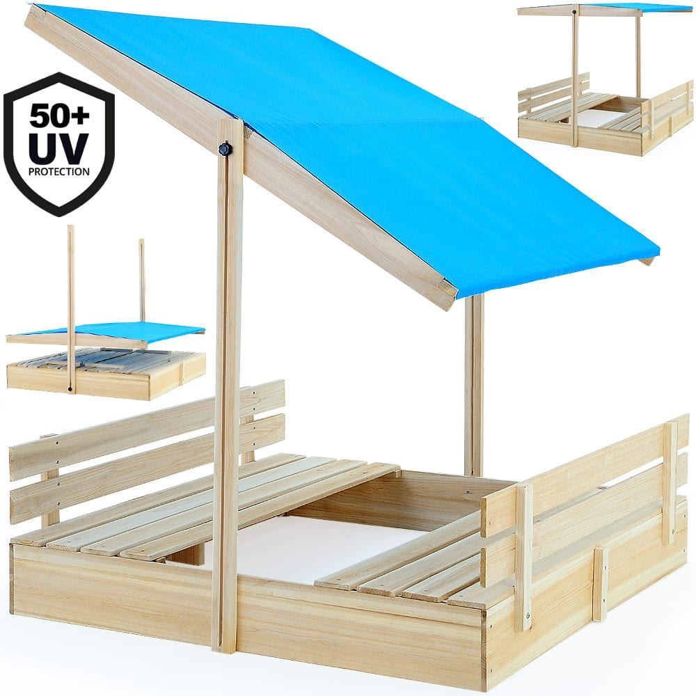 Sabbiera per bambini: Sandkasten120x120x120cm mit Sitzbänken – Nuovo e nell'imballaggio originale da Winterthur venduto da aredo 1