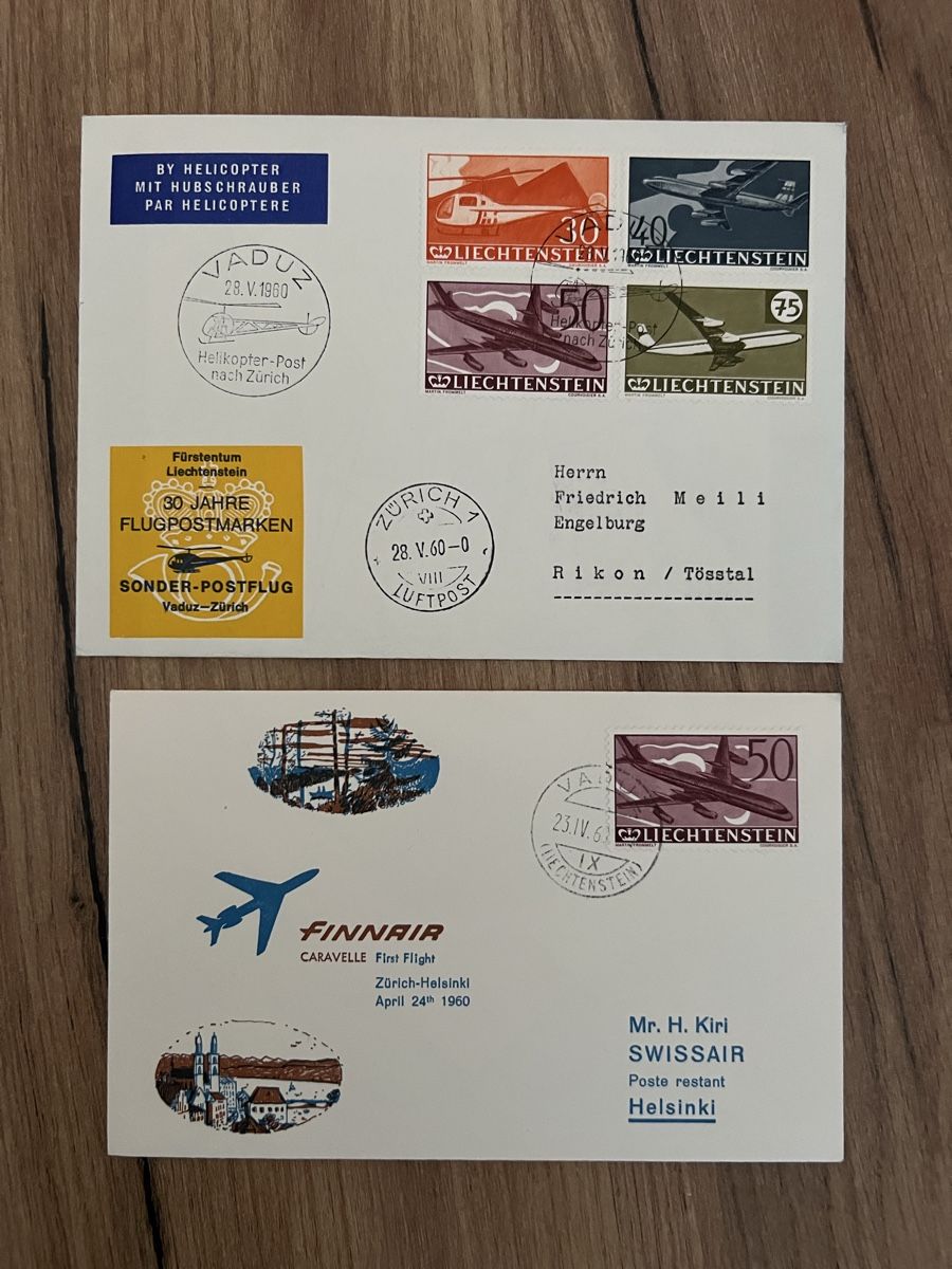 Tous les timbres: 2Stk. schöne Luftpostbriefe Liechtenstein – D'occasion à Braunau par Desil2511