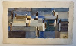 Lill Tschudi Original Aquarell handsigniert 30x18cm