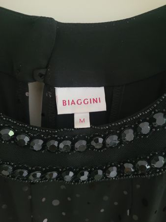 Schickes, schwarzes Biaggini Kleid mit Pailletten, Gr. M