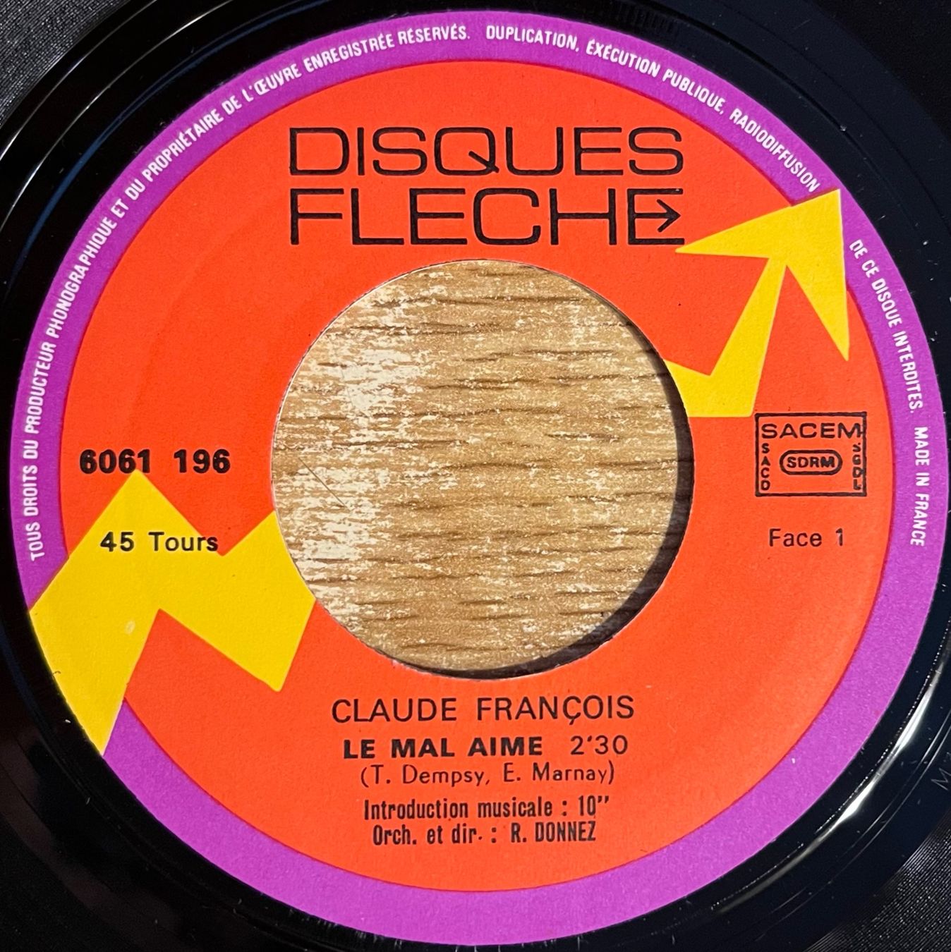 Vinyles: CLAUDE FRANÇOIS - LE MAL AIMÉ – D'occasion à Bussigny par vinyl-pas-cher 2