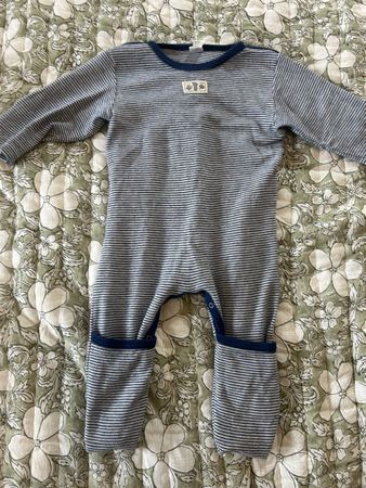 Lilano Strampler gestreift blau weiss Grösse 74 gebraucht