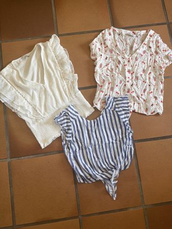 3 herzige Crop Tops NafNaf 34/S