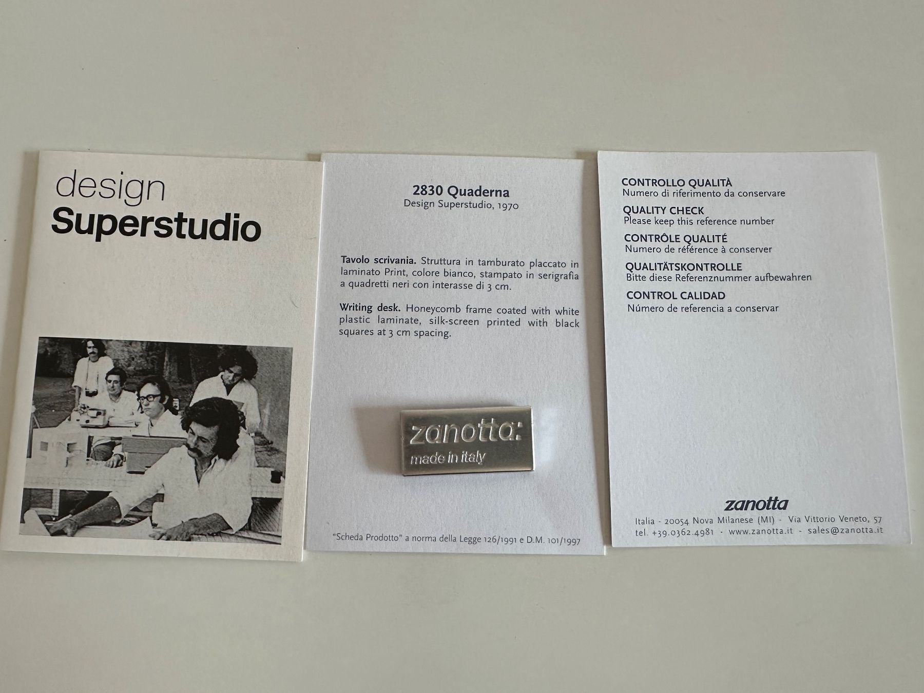 Zanotta Tavoli: Esstisch QUADERNA von Superstudio/Zanotta – Usato da Zürich venduto da ERATOMIUM 7