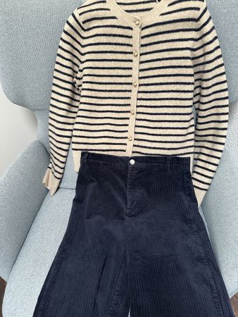 Zara Striped Cardigan- Wide leg Pants Set
