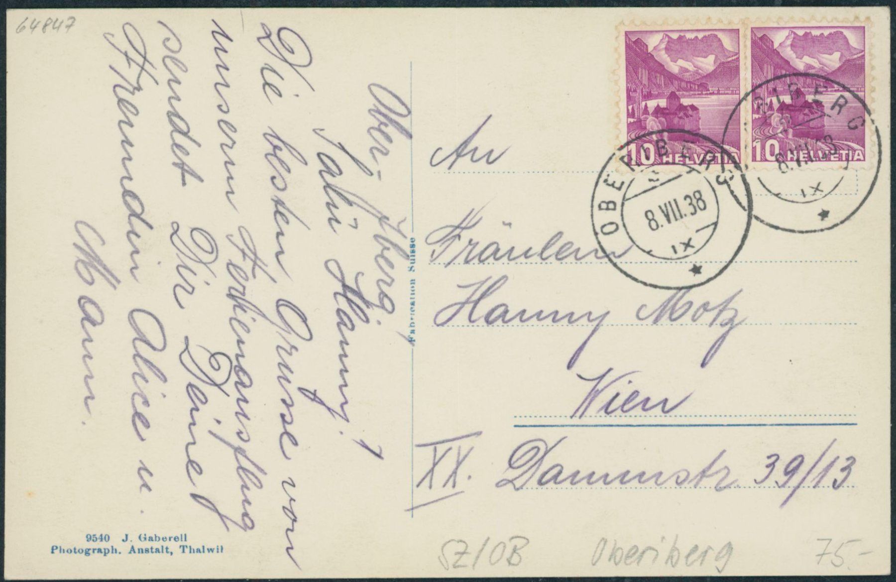 Cartoline postali: SZ Oberiberg – Usato da Schindellegi venduto da masutka7 1