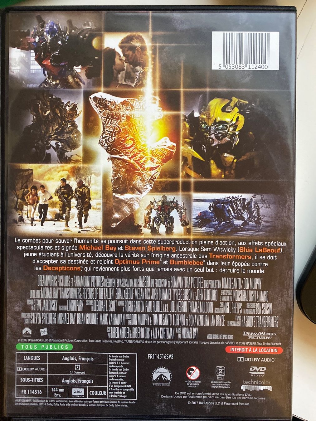Tutti i DVDs: TRANSFORMERS - LA REVANCHE - DVD – Usato da Le Brassus venduto da cinema13 1