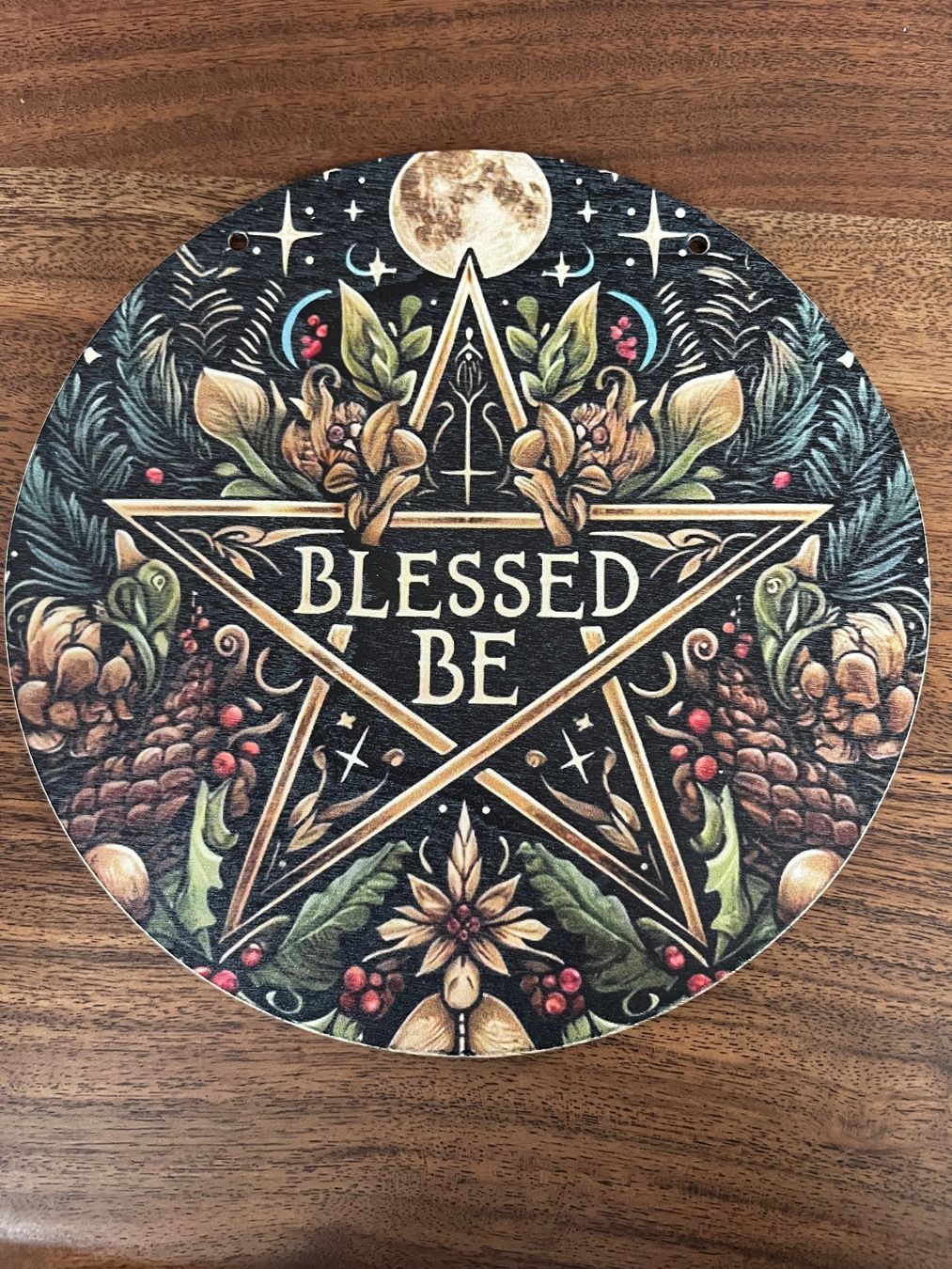 Alle Dekorationen: Esoterische Holzdeko "Blessed Be", Pentagramm – Neu und originalverpackt aus Gams von Mariawicca