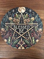 Esoterische Holzdeko "Blessed Be", Pentagramm