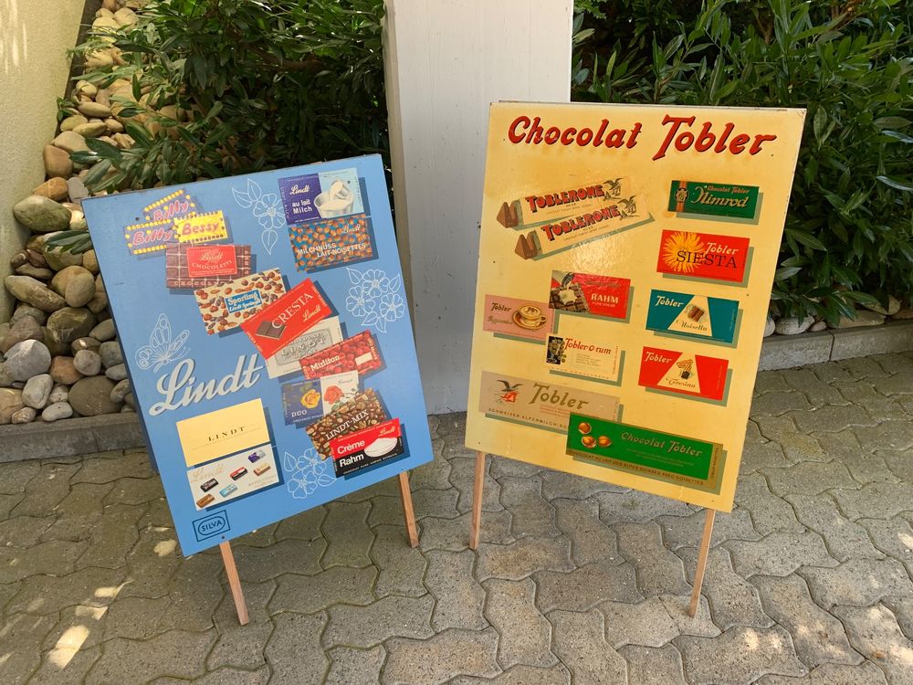 Alte grosse Schokolade Werbeschilder Original aus der Zeit | Kaufen auf ...