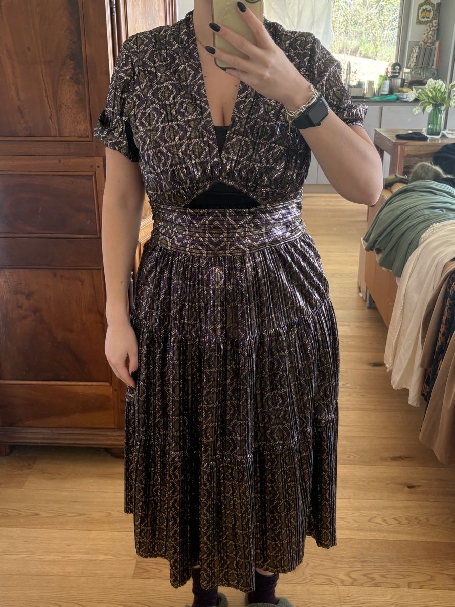 Ba&Sh Robes: Robe Bash midi plissée violette métallisée neuve – Neuf (Voir description) à Prilly par mai_ktw8 2