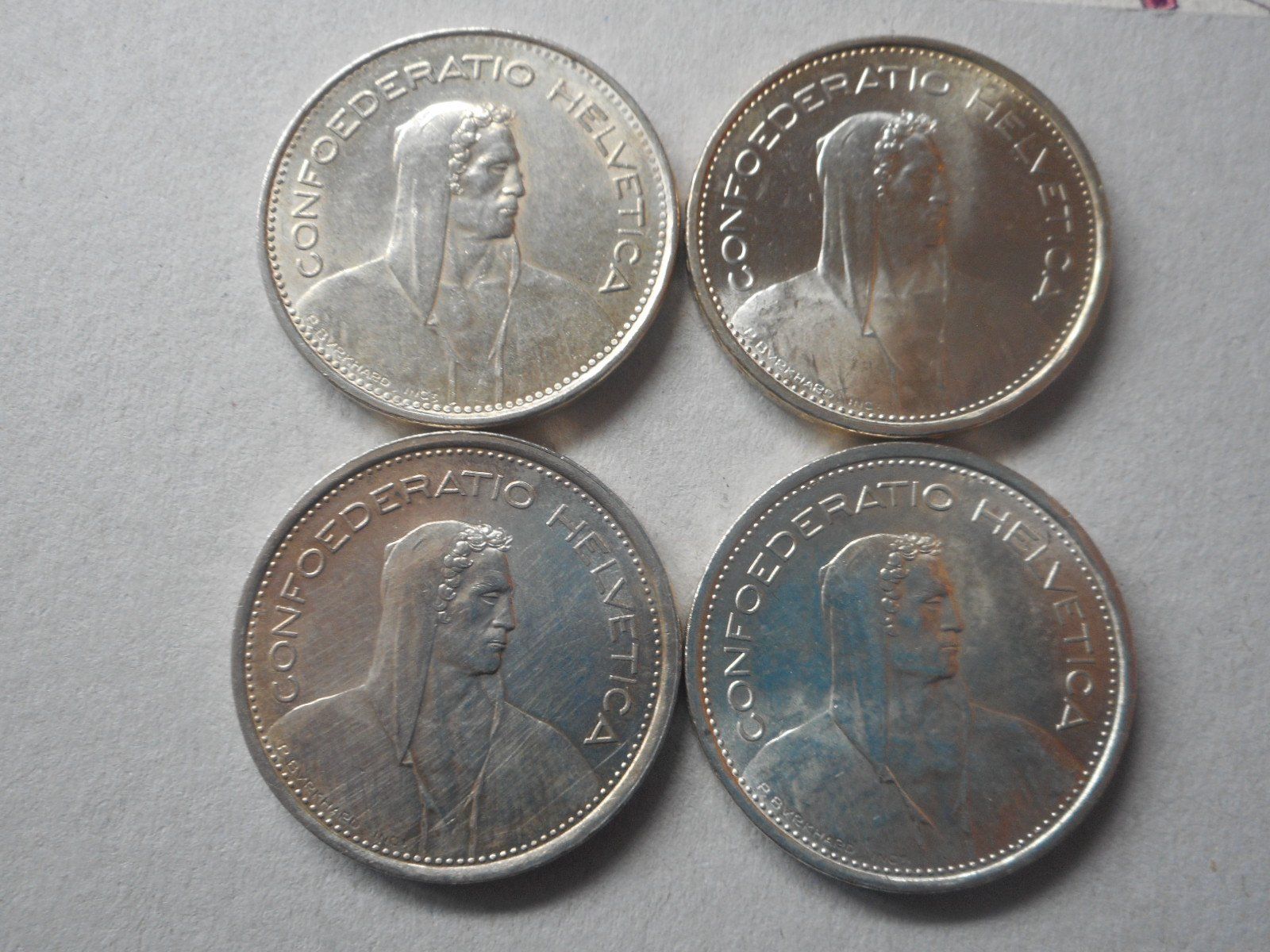 Tutti le monete: 4 x 5 Fr. silber  1965/66/67/69 – Usato da Kriegstetten venduto da pizlad2010 3