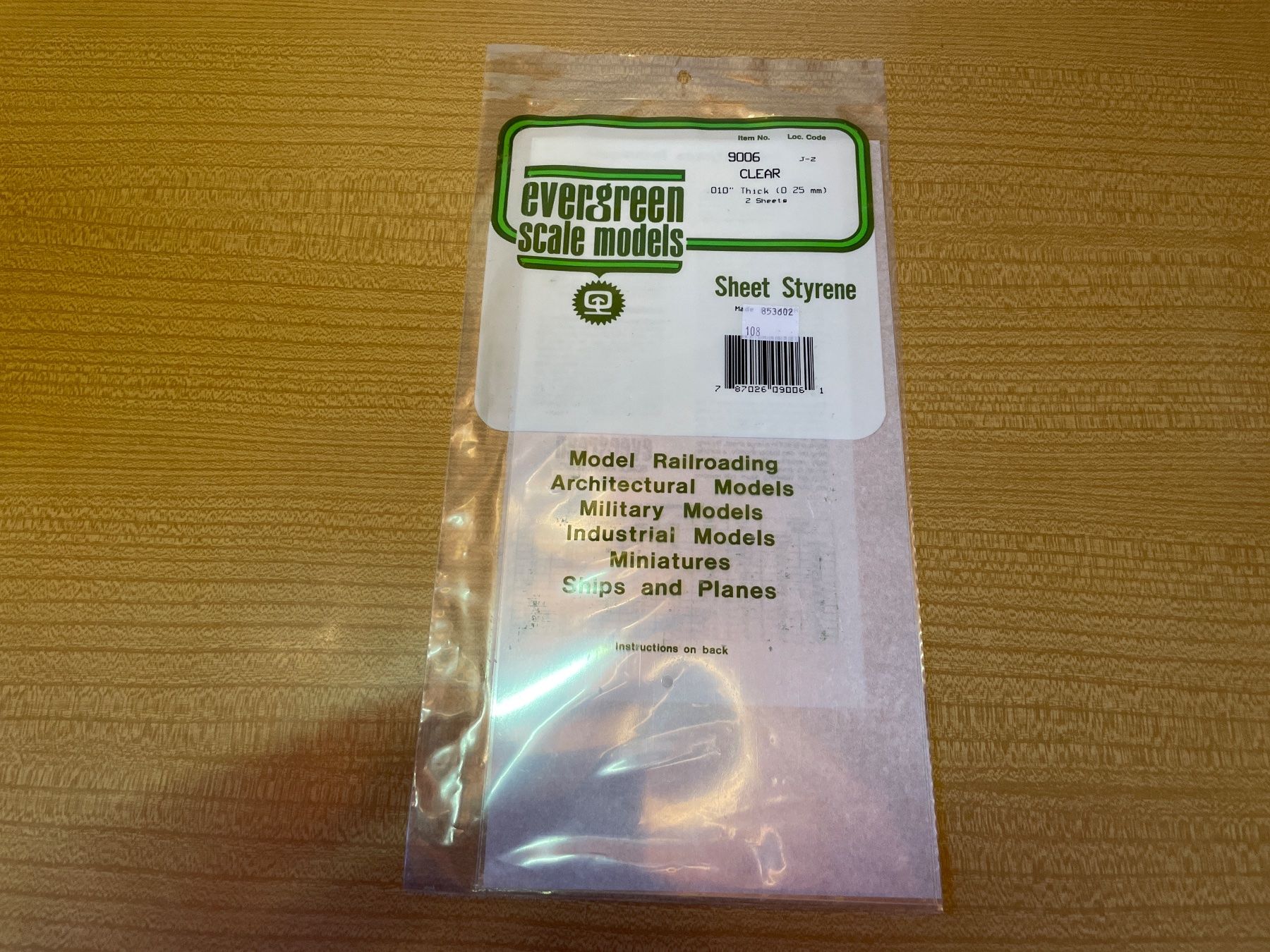 Kit di modellismo & Modellini statici: Evergreen Sheet Styrene 9006 CLEAR – Nuovo (secondo la descrizione) da Suhr venduto da Daneli7