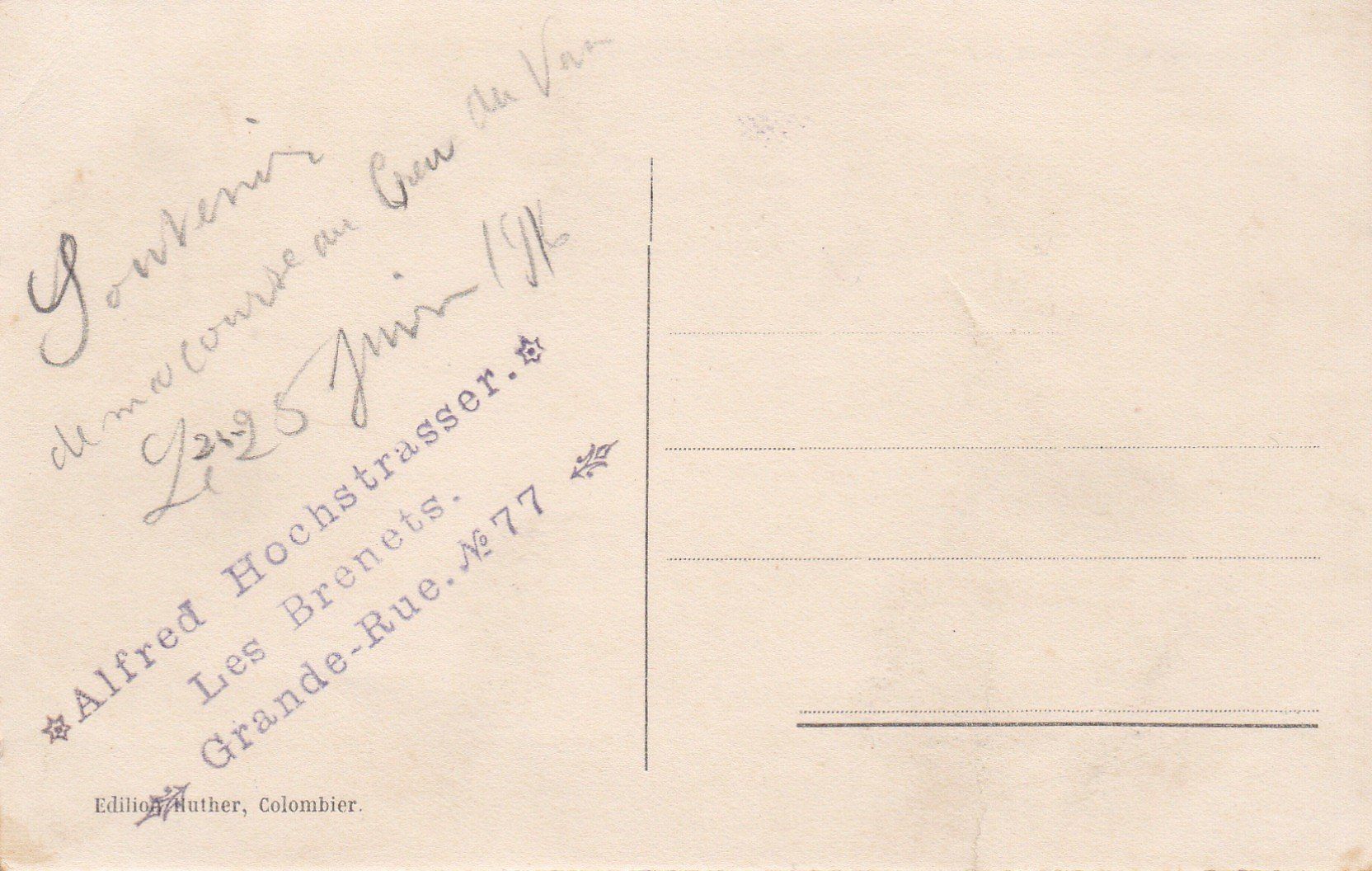 Cartoline postali: AK - Le Soliat - 25.6.1916 – Usato da Fribourg venduto da schnalla92 1