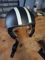 Retro Jethelm Motorradhelm Grösse L – Mattschwarz/Weiss – 1x