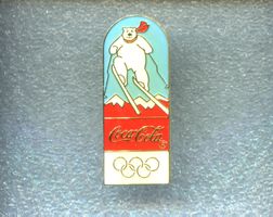 Coca Cola  Eisbär  Skifahrer 