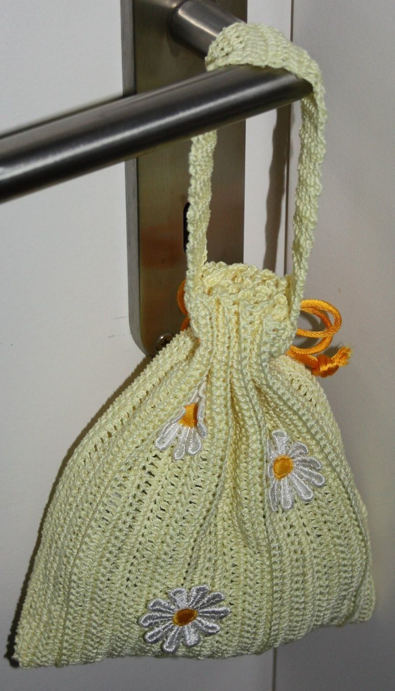 Borse: Handtasche Beuteltasche gelb mit Blumen NEU – Nuovo (secondo la descrizione) da Flüelen venduto da Diversicum-HandMade 1