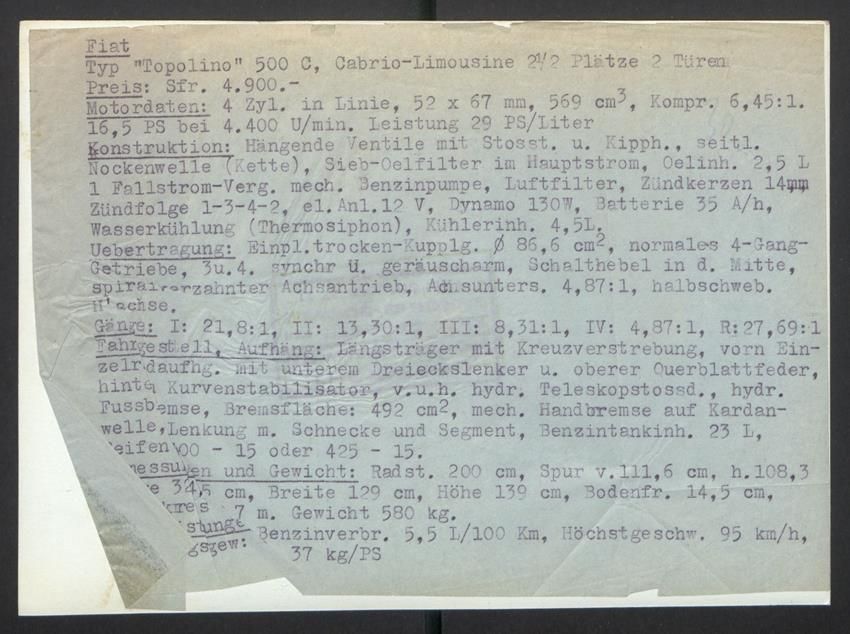 Fotografie & Manifesti: Fotografie Auto Fiat Topolino 500 C Cabr – Usato da Berlin venduto da bartko-reher 1