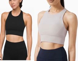 2x Lululemon Ebb to Street Bra Black & Pale Purple