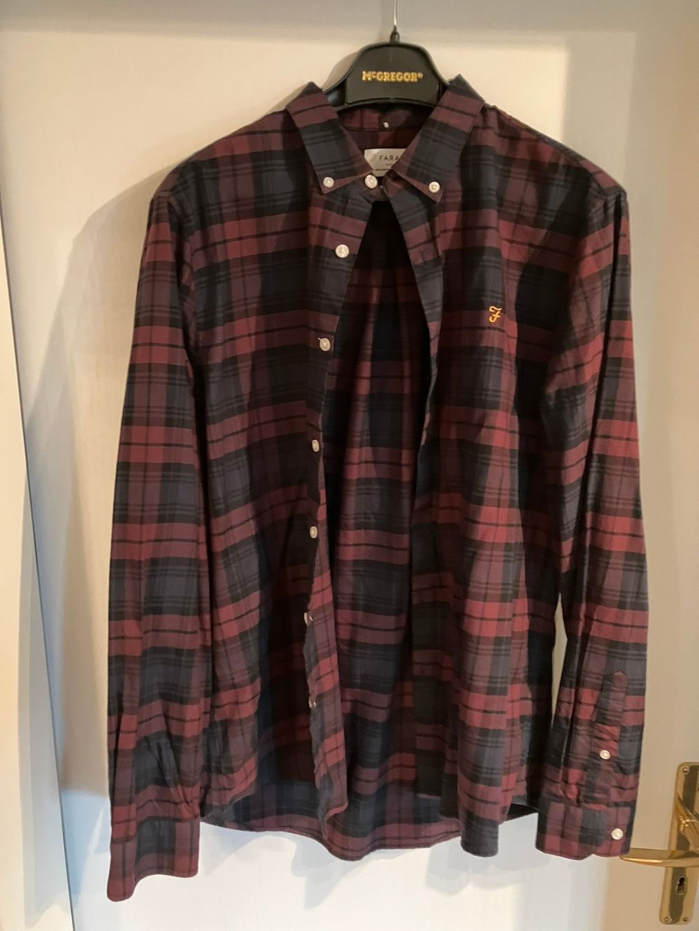 Camicie: Farah Hemd blau rot kariert - L – Usato da Winkel venduto da Studi66