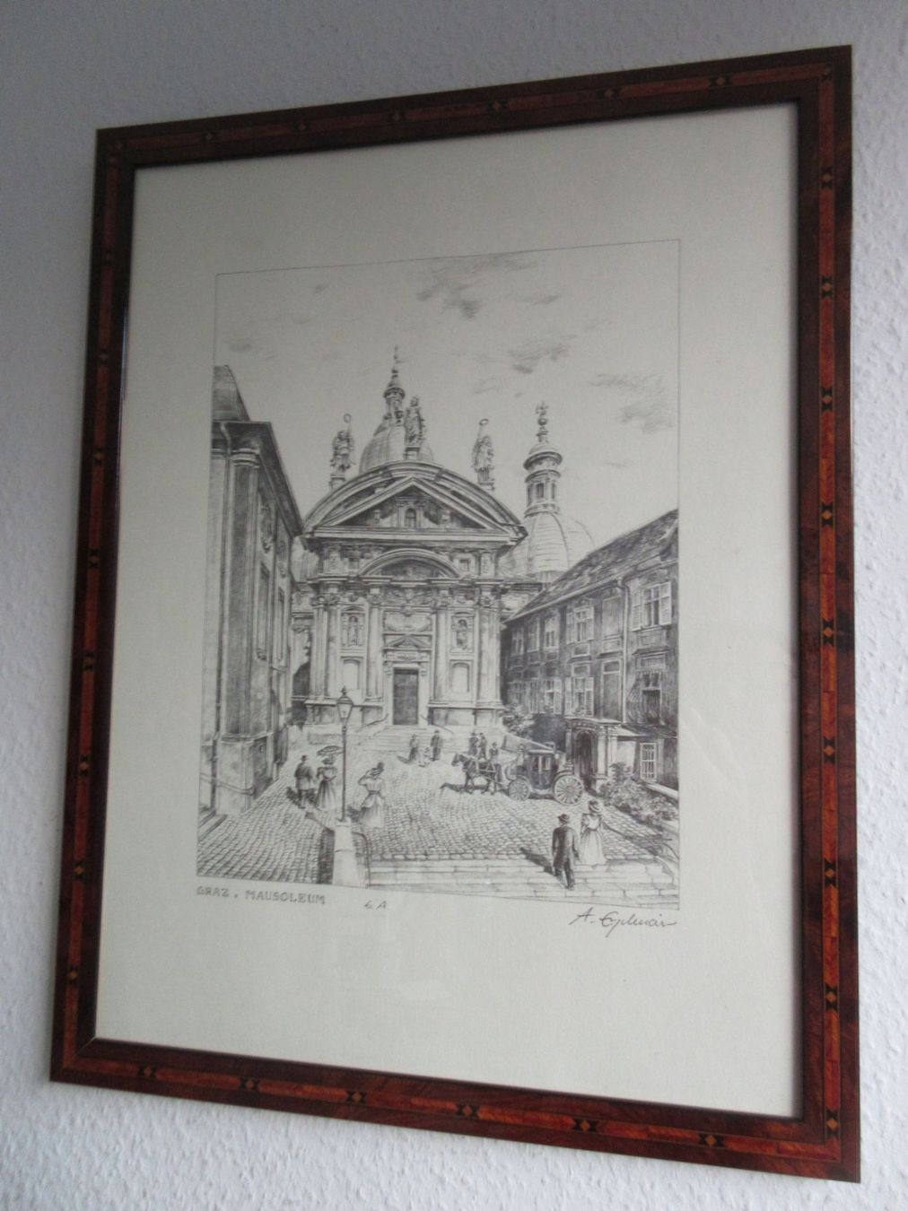 Grafica & Litografie: Graz Mausoleum, Lithografie E.A., Künstlerexemplar – Usato da Binningen venduto da mondoantico