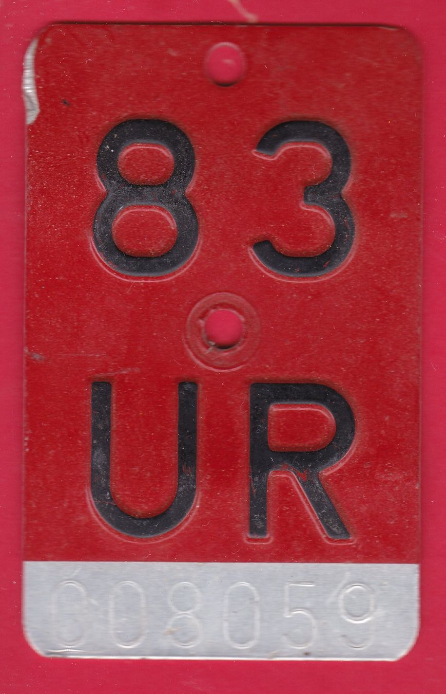 Insegne: VELONUMMER/FAHRRADSCHILD, UR 83 – Usato da Oberrieden venduto da Gebirgsstelze