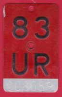 VELONUMMER/FAHRRADSCHILD, UR 83