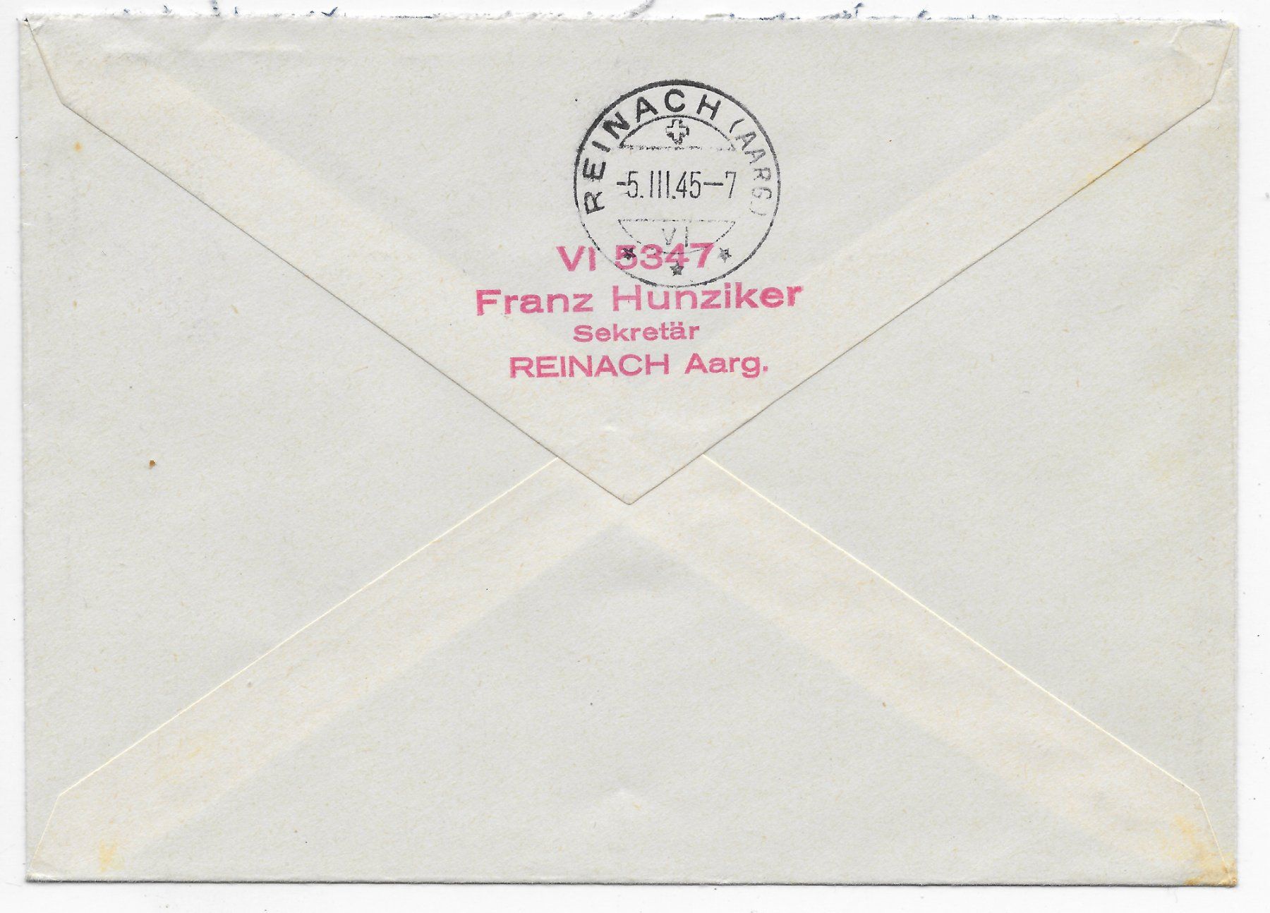 Alle Briefmarken: Blockausschnitt 1943 auf Brief – Gebraucht aus Hefenhofen von Richsalz 1