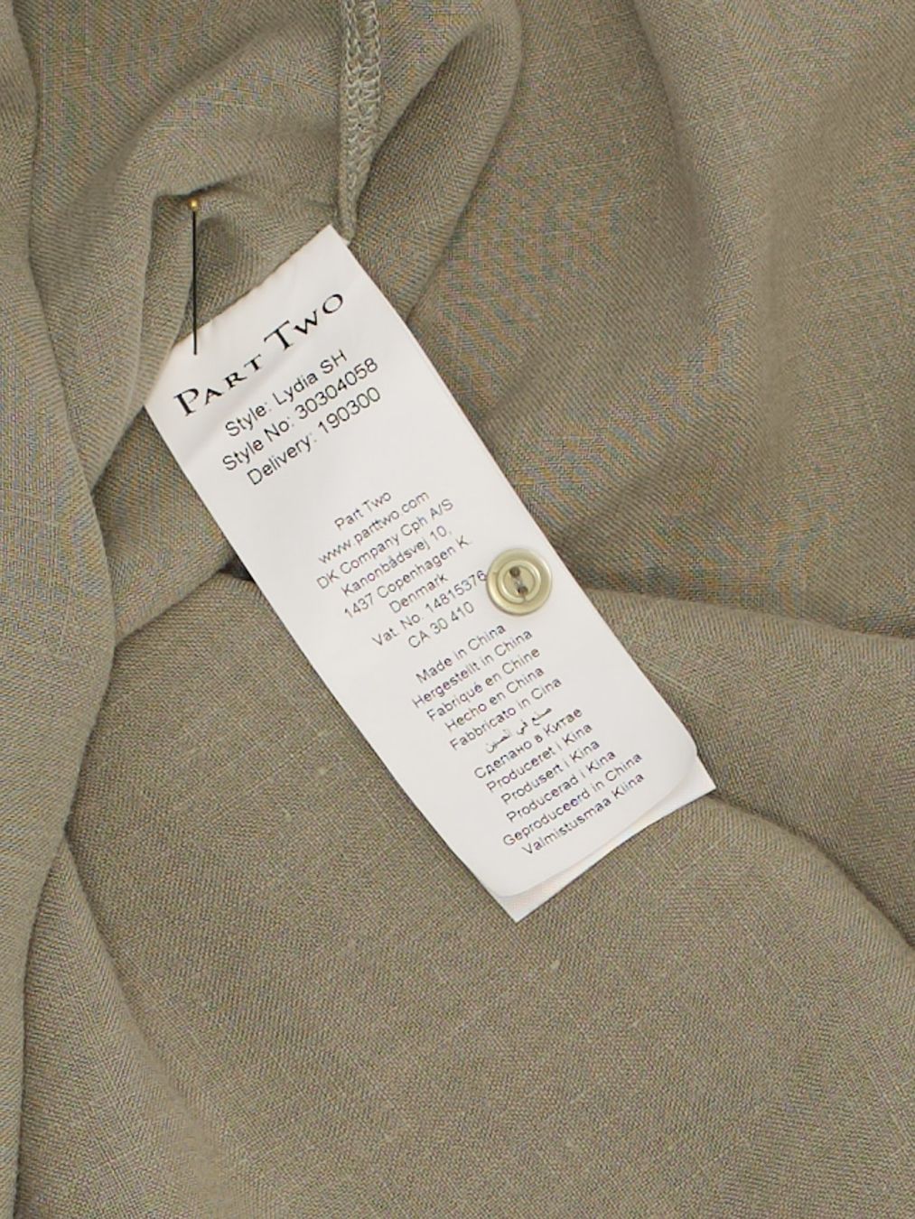 Camicette: Part Two Blouse Tunique 100% Lin Kaki Taille 44 – Usato da Fribourg venduto da re-fine 6