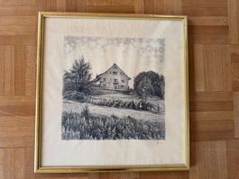 Zeichnung Zeller 37 x 35 cm