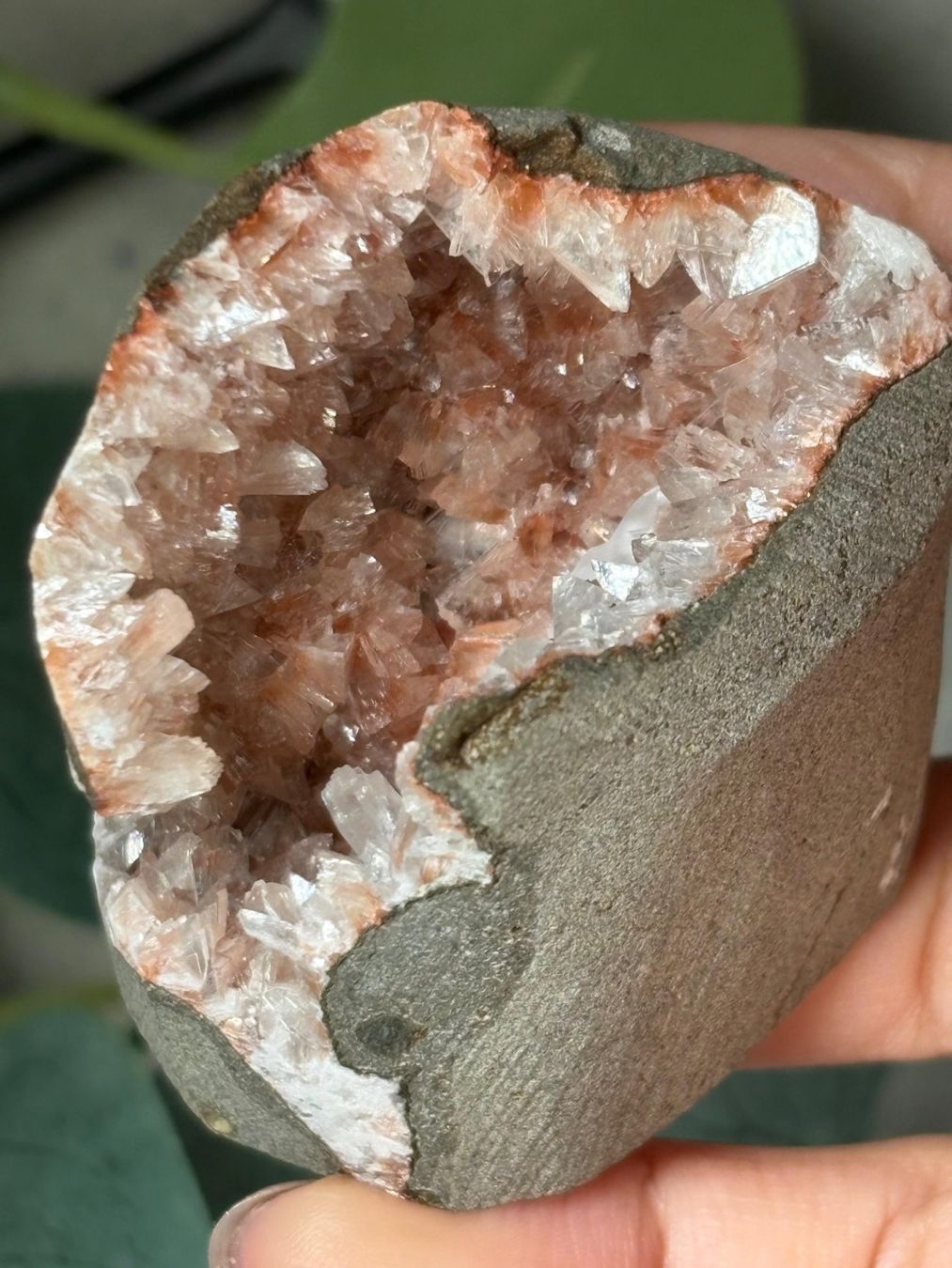 Pietre preziose: Pink Heulandit-Geode (mit Calcit) – Nuovo (secondo la descrizione) da Neuheim venduto da m.hald 5